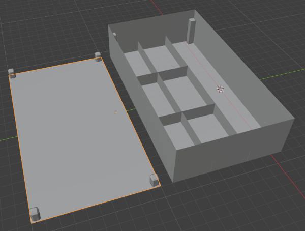 blender screenshot flat geometry of box