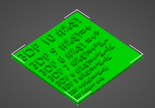 screen capture Prusa slicer text size printing test