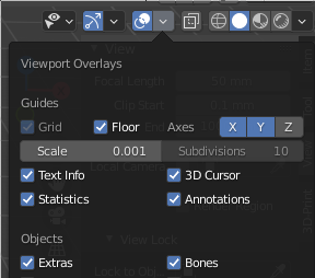 Screen capture Blender Viewport guides for 3D printing