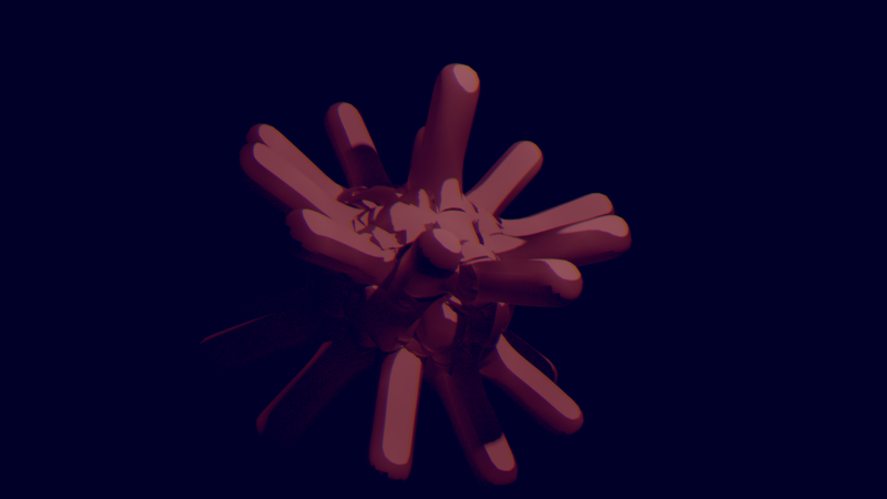 abstract blender render created from extruding vertices