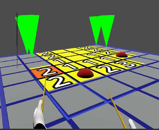 screen shot of minesweeper in VR in play
