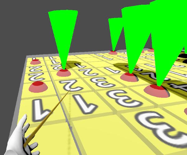 VR dev mine sweeper game over debug view