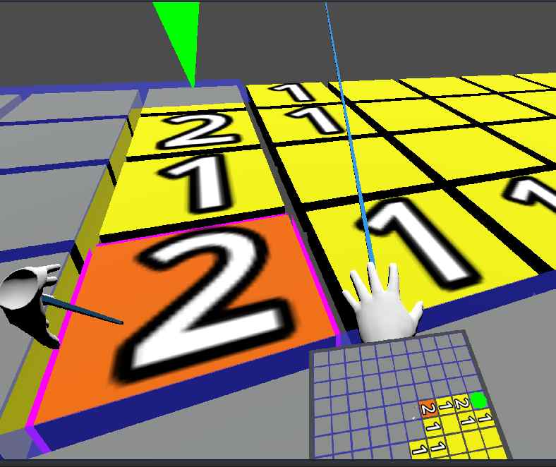 VR game screenshot of wrist view prototype