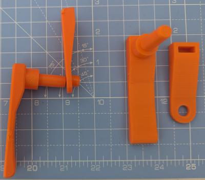 3D printed parts iterated for gas meter handle