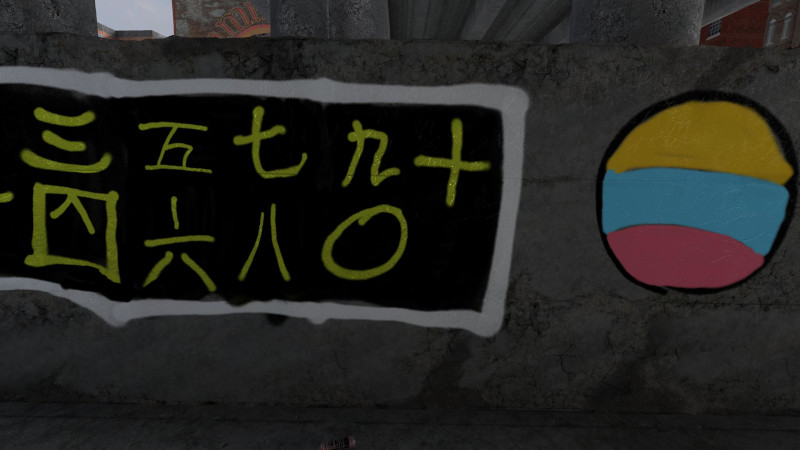 Kingspray graffiti tests in the underpass location - Oculus quest 2 - Japanese numbers
