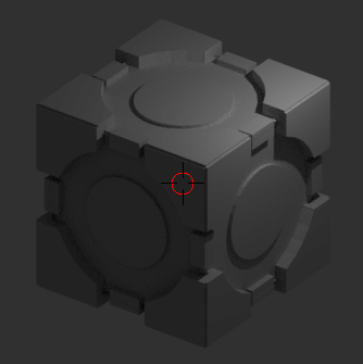 screenshot of a portal companion cube base render