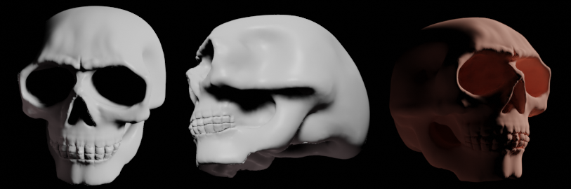 Skull sculpted in blender A2