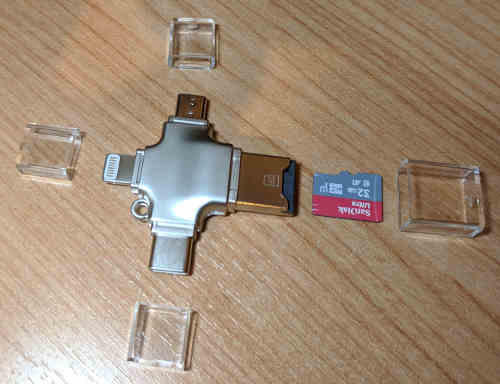 photograph of SD card USB phone adaptor
